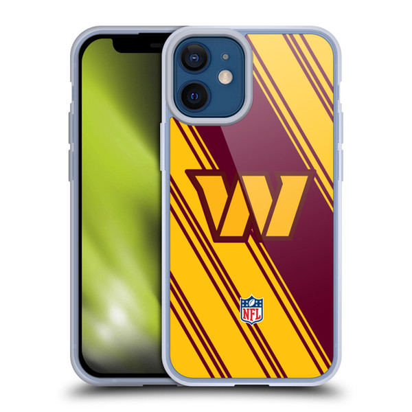 NFL Washington Football Team Artwork Stripes Soft Gel Case for Apple iPhone 12 Mini