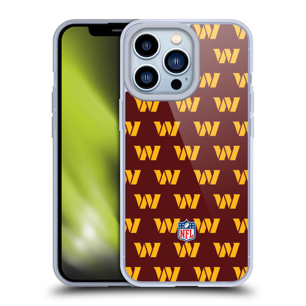 NFL Washington Football Team Artwork Patterns Soft Gel Case for Apple iPhone 13 Pro