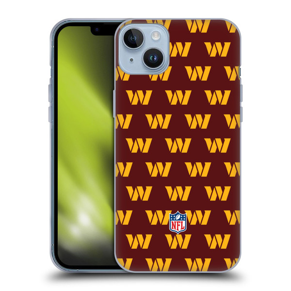 NFL Washington Football Team Artwork Patterns Soft Gel Case for Apple iPhone 14 Plus