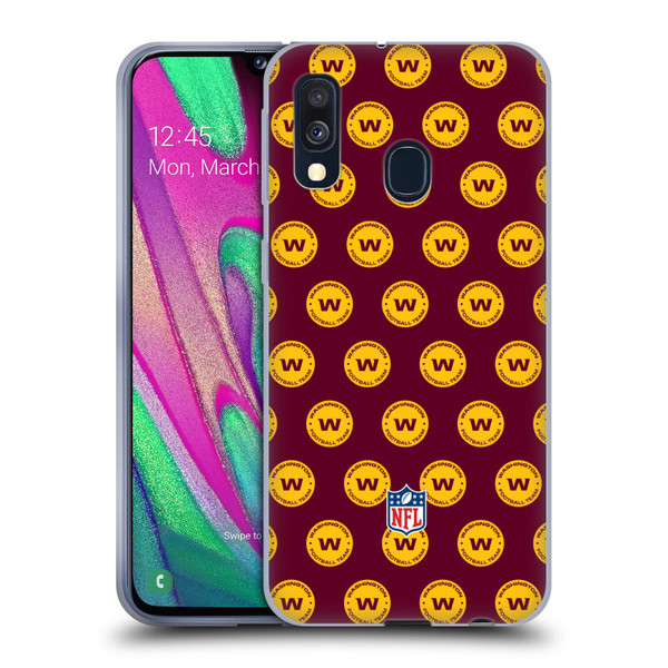 NFL Washington Football Team Artwork Patterns Soft Gel Case for Samsung Galaxy A40 (2019)