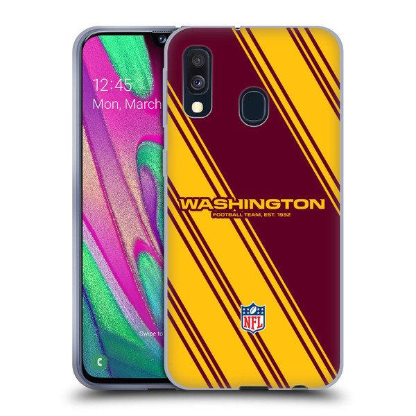 NFL Washington Football Team Artwork Stripes Soft Gel Case for Samsung Galaxy A40 (2019)