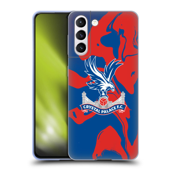 Crystal Palace FC Crest Red And Blue Marble Soft Gel Case for Samsung Galaxy S21 5G