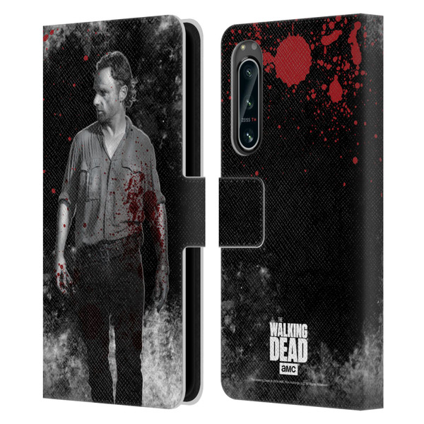 AMC The Walking Dead Gore Rick Grimes Leather Book Wallet Case Cover For Sony Xperia 5 IV