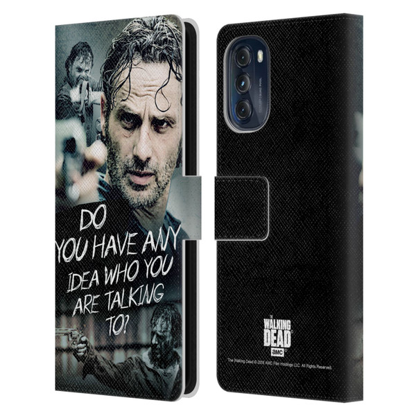 AMC The Walking Dead Rick Grimes Legacy Question Leather Book Wallet Case Cover For Motorola Moto G (2022)