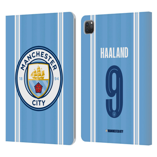 Manchester City Man City FC 2023/24 Players Home Kit Erling Haaland Leather Book Wallet Case Cover For Apple iPad Pro 11 2020 / 2021 / 2022