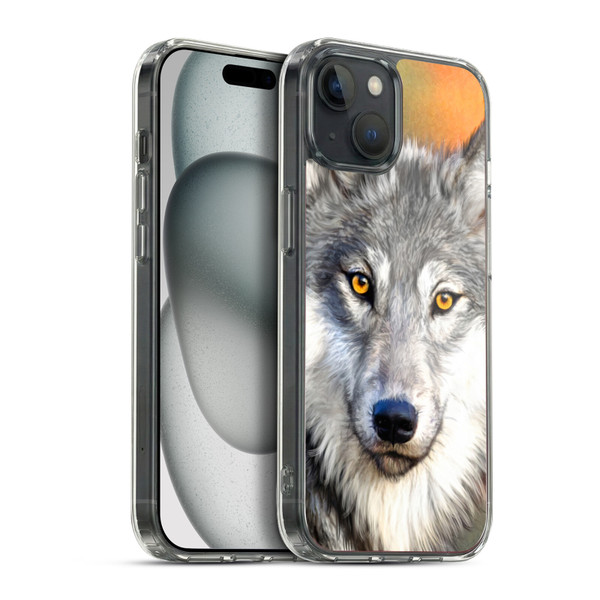 Aimee Stewart Animals Autumn Wolf Soft Gel Case for Apple iPhone 15 Plus & MagSafe