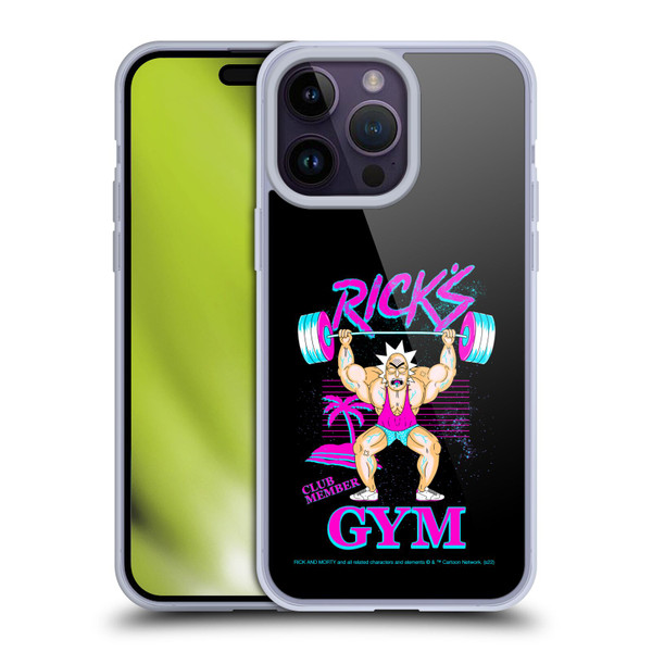 Rick And Morty Season 1 & 2 Graphics Rick's Gym Soft Gel Case for Apple iPhone 14 Pro Max