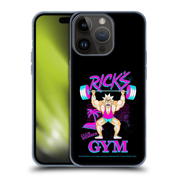 Rick And Morty Season 1 & 2 Graphics Rick's Gym Soft Gel Case for Apple iPhone 15 Pro