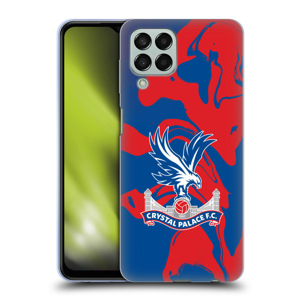 Crystal Palace FC Crest Red And Blue Marble Soft Gel Case for Samsung Galaxy M33 (2022)