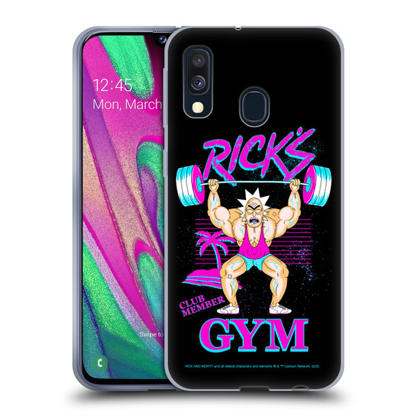 Rick And Morty Season 1 & 2 Graphics Rick's Gym Soft Gel Case for Samsung Galaxy A40 (2019)