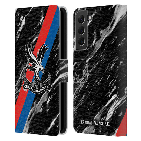 Crystal Palace FC Crest Black Marble Leather Book Wallet Case Cover For Samsung Galaxy S22+ 5G