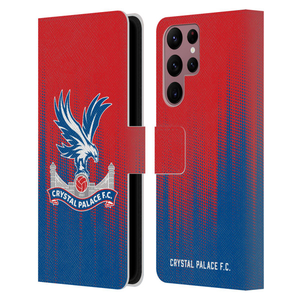 Crystal Palace FC Crest Halftone Leather Book Wallet Case Cover For Samsung Galaxy S22 Ultra 5G