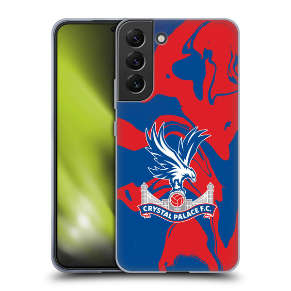 Crystal Palace FC Crest Red And Blue Marble Soft Gel Case for Samsung Galaxy S22+ 5G
