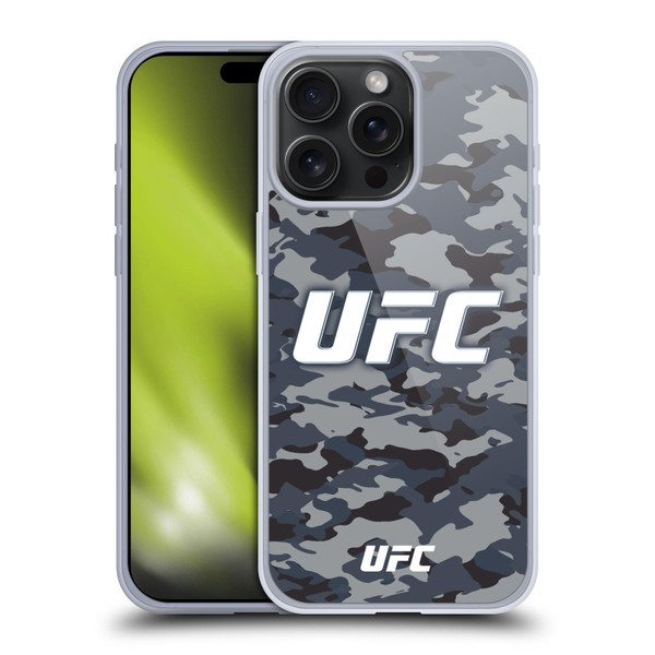 UFC Logo Camouflage Soft Gel Case for Apple iPhone 15 Pro Max