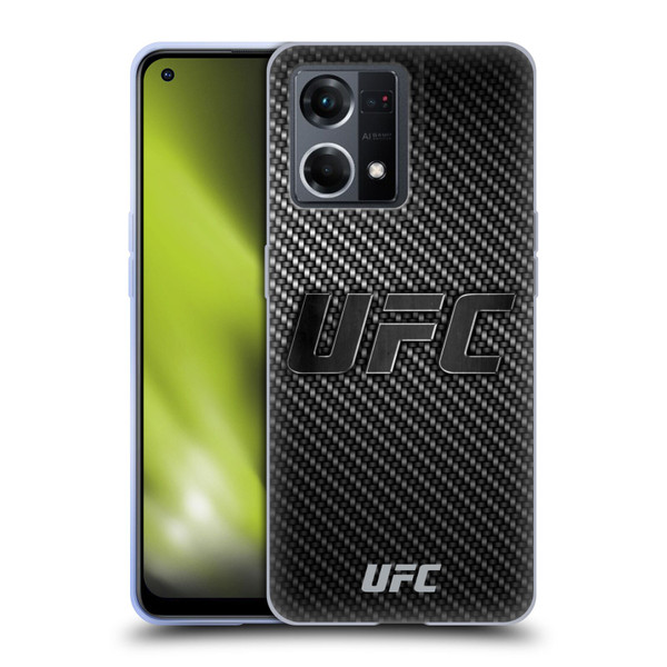 UFC Logo Carbon Fiber Soft Gel Case for OPPO Reno8 4G