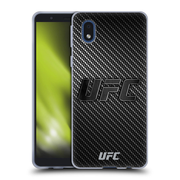 UFC Logo Carbon Fiber Soft Gel Case for Samsung Galaxy A01 Core (2020)