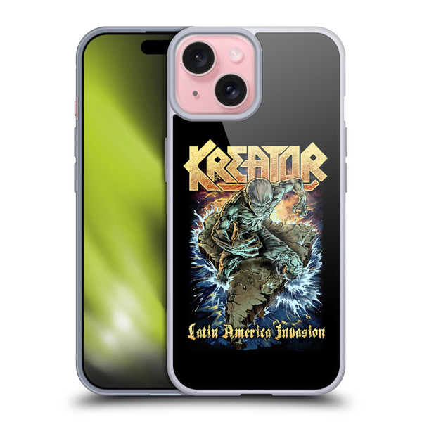 Kreator Poster Latin America Invasion Soft Gel Case for Apple iPhone 15