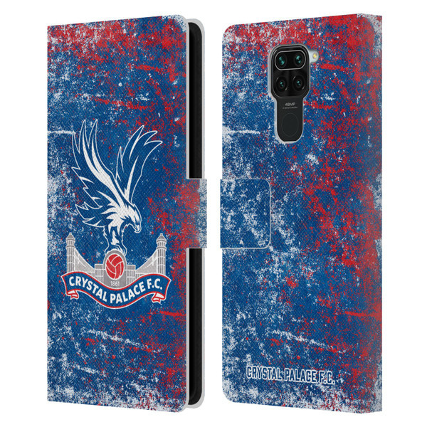 Crystal Palace FC Crest Distressed Leather Book Wallet Case Cover For Xiaomi Redmi Note 9 / Redmi 10X 4G