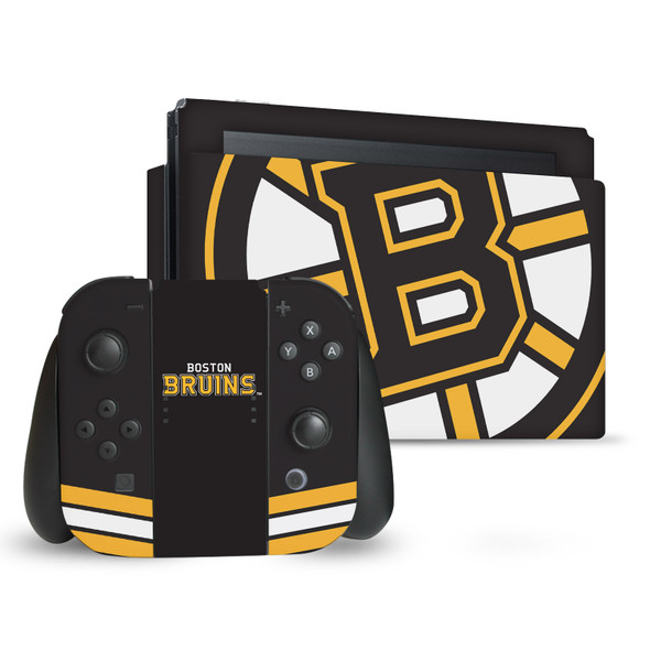NHL Boston Bruins Oversized Vinyl Sticker Skin Decal Cover for Nintendo Switch Bundle