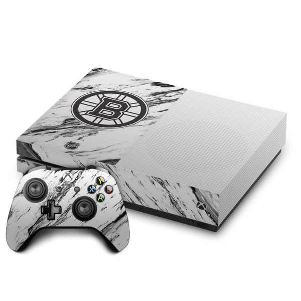 NHL Boston Bruins Marble Vinyl Sticker Skin Decal Cover for Microsoft One S Console & Controller