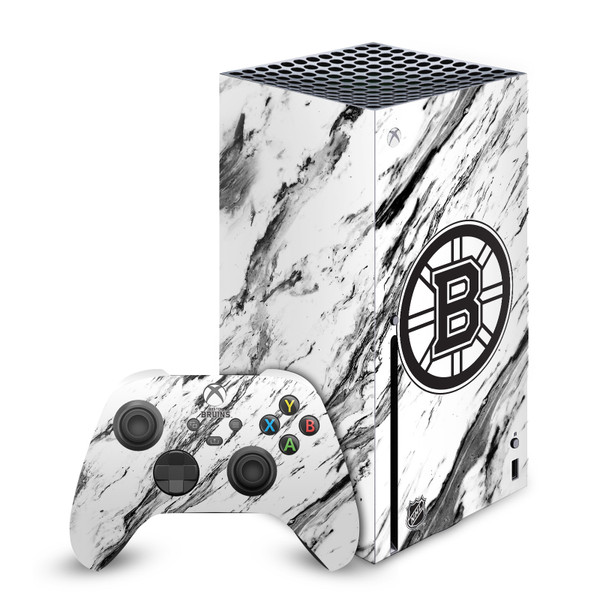 NHL Boston Bruins Marble Vinyl Sticker Skin Decal Cover for Microsoft Series X Console & Controller