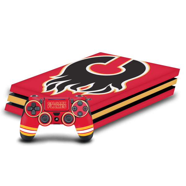 NHL Calgary Flames Oversized Vinyl Sticker Skin Decal Cover for Sony PS4 Pro Bundle