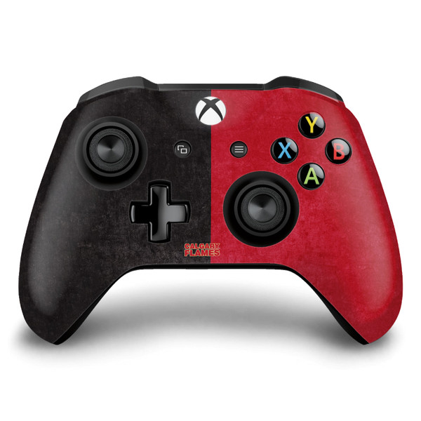 NHL Calgary Flames Half Distressed Vinyl Sticker Skin Decal Cover for Microsoft Xbox One S / X Controller