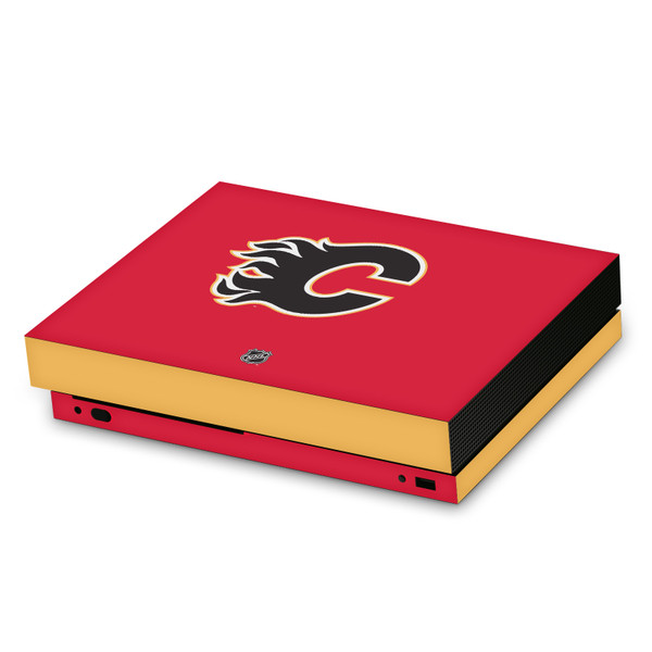 NHL Calgary Flames Plain Vinyl Sticker Skin Decal Cover for Microsoft Xbox One X Console