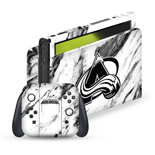 NHL Colorado Avalanche Marble Vinyl Sticker Skin Decal Cover for Nintendo Switch OLED