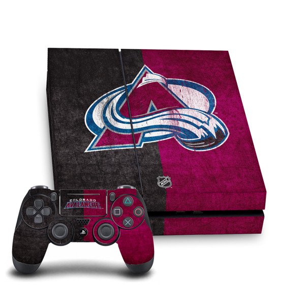 NHL Colorado Avalanche Half Distressed Vinyl Sticker Skin Decal Cover for Sony PS4 Console & Controller