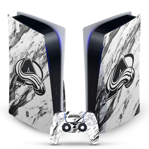 NHL Colorado Avalanche Marble Vinyl Sticker Skin Decal Cover for Sony PS5 Disc Edition Bundle