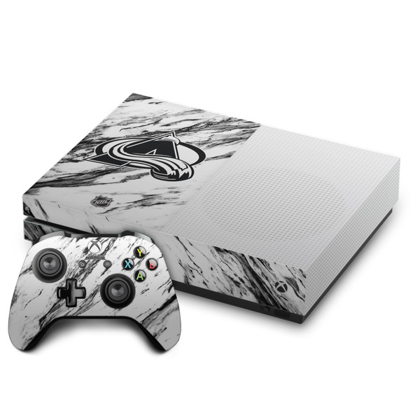 NHL Colorado Avalanche Marble Vinyl Sticker Skin Decal Cover for Microsoft One S Console & Controller