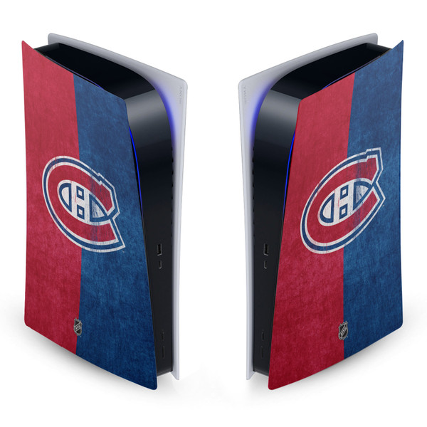 NHL Montreal Canadiens Half Distressed Vinyl Sticker Skin Decal Cover for Sony PS5 Digital Edition Console