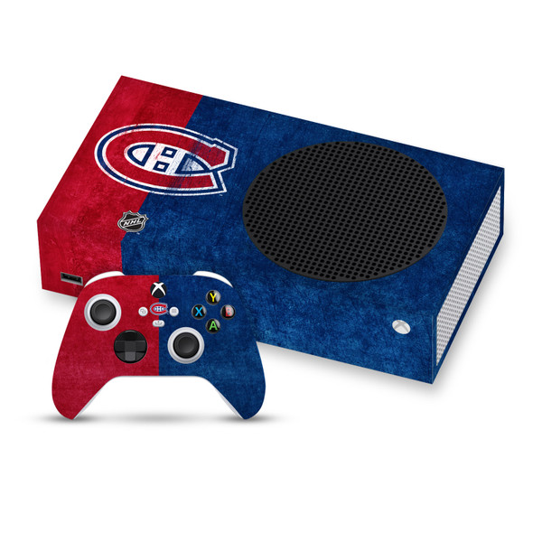 NHL Montreal Canadiens Half Distressed Vinyl Sticker Skin Decal Cover for Microsoft Series S Console & Controller