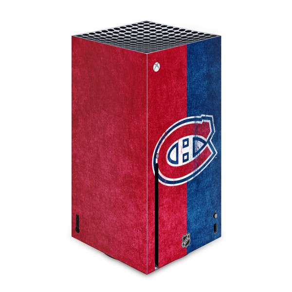 NHL Montreal Canadiens Half Distressed Vinyl Sticker Skin Decal Cover for Microsoft Xbox Series X