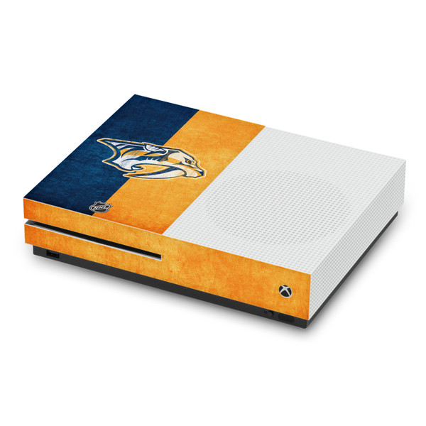 NHL Nashville Predators Half Distressed Vinyl Sticker Skin Decal Cover for Microsoft Xbox One S Console