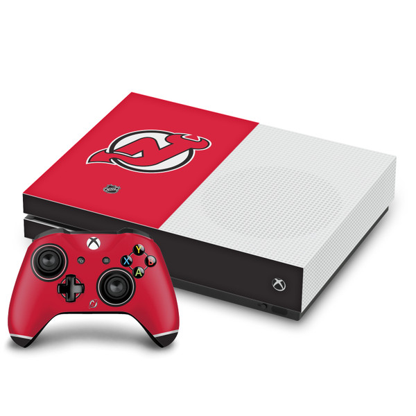 NHL New Jersey Devils Plain Vinyl Sticker Skin Decal Cover for Microsoft One S Console & Controller