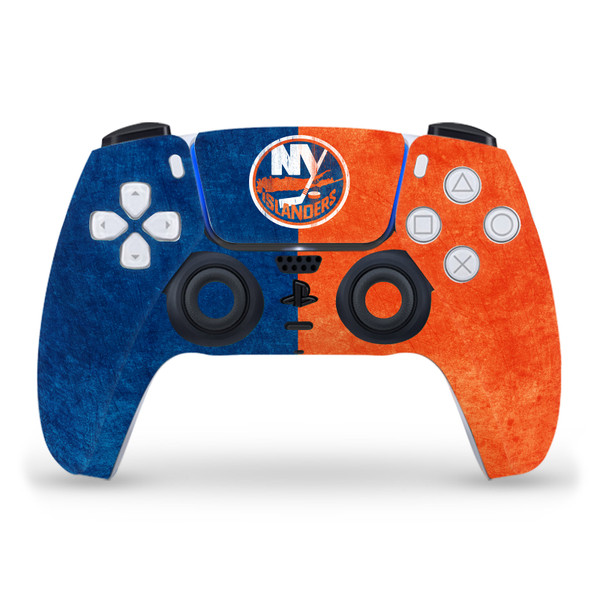 NHL New York Islanders Half Distressed Vinyl Sticker Skin Decal Cover for Sony PS5 Sony DualSense Controller