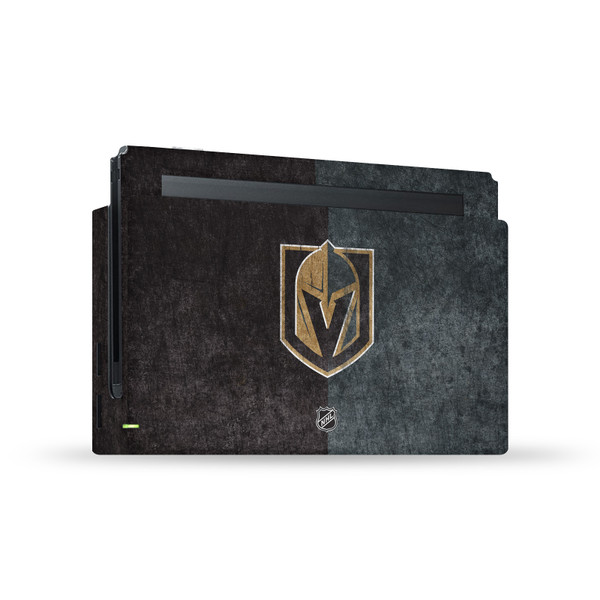 NHL Vegas Golden Knights Half Distressed Vinyl Sticker Skin Decal Cover for Nintendo Switch Console & Dock