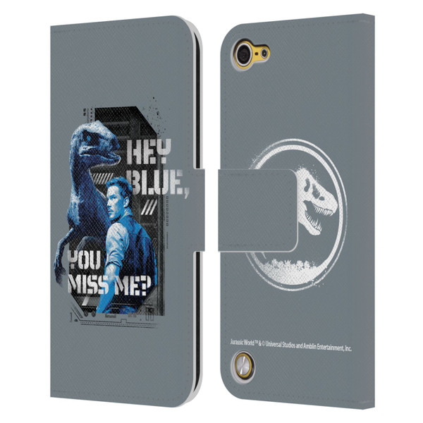 Jurassic World Fallen Kingdom Key Art Hey Blue & Owen Leather Book Wallet Case Cover For Apple iPod Touch 5G 5th Gen