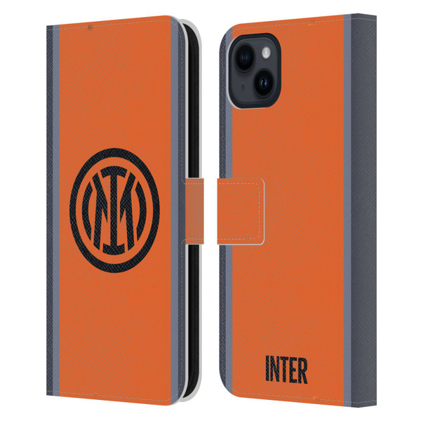 Fc Internazionale Milano 2023/24 Crest Kit Third Leather Book Wallet Case Cover For Apple iPhone 15 Plus