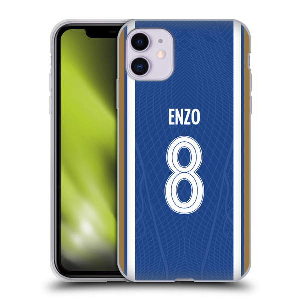 Chelsea Football Club 2023/24 Players Home Kit Enzo Fernández Soft Gel Case for Apple iPhone 11