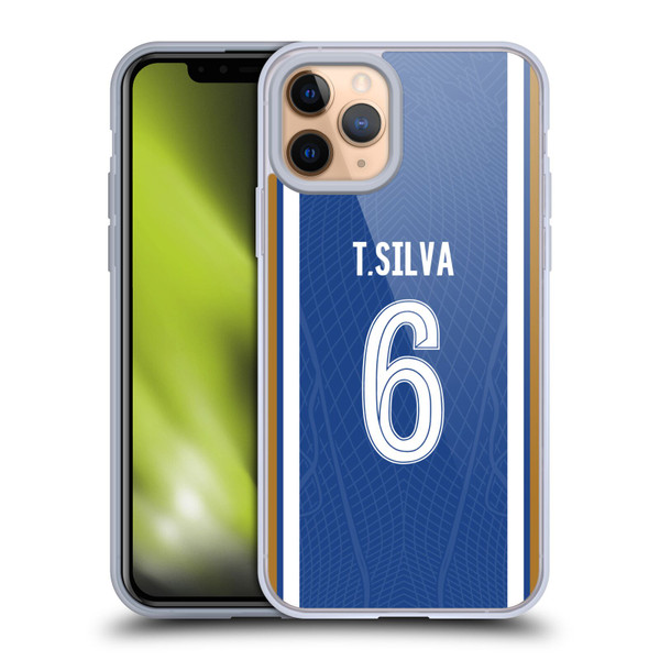 Chelsea Football Club 2023/24 Players Home Kit Thiago Silva Soft Gel Case for Apple iPhone 11 Pro