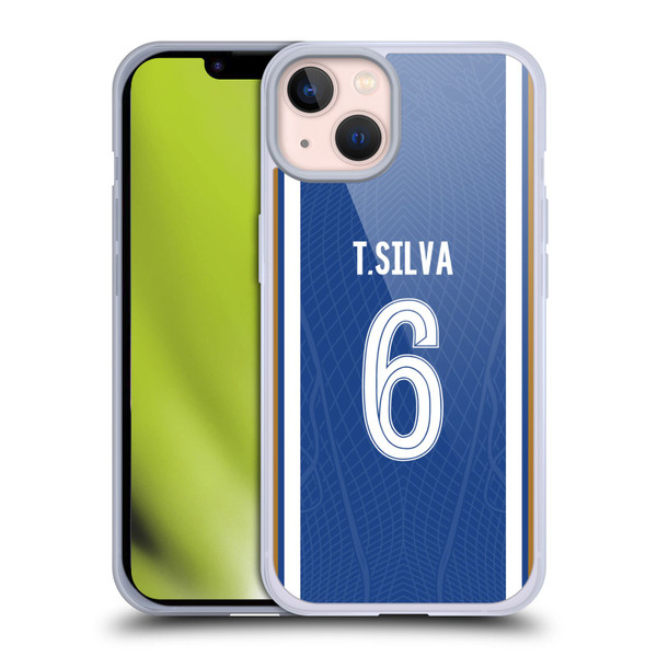 Chelsea Football Club 2023/24 Players Home Kit Thiago Silva Soft Gel Case for Apple iPhone 13