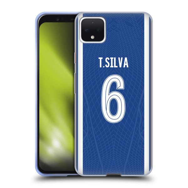 Chelsea Football Club 2023/24 Players Home Kit Thiago Silva Soft Gel Case for Google Pixel 4 XL