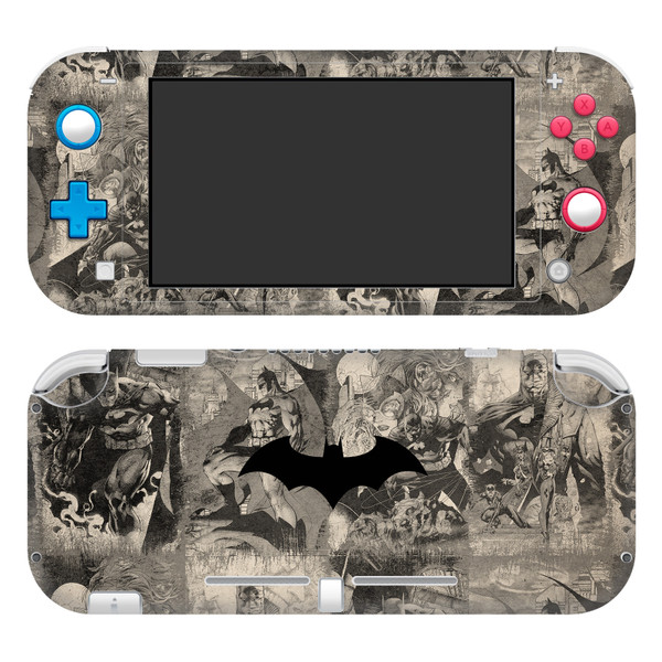 Batman DC Comics Logos And Comic Book Collage Distressed Vinyl Sticker Skin Decal Cover for Nintendo Switch Lite