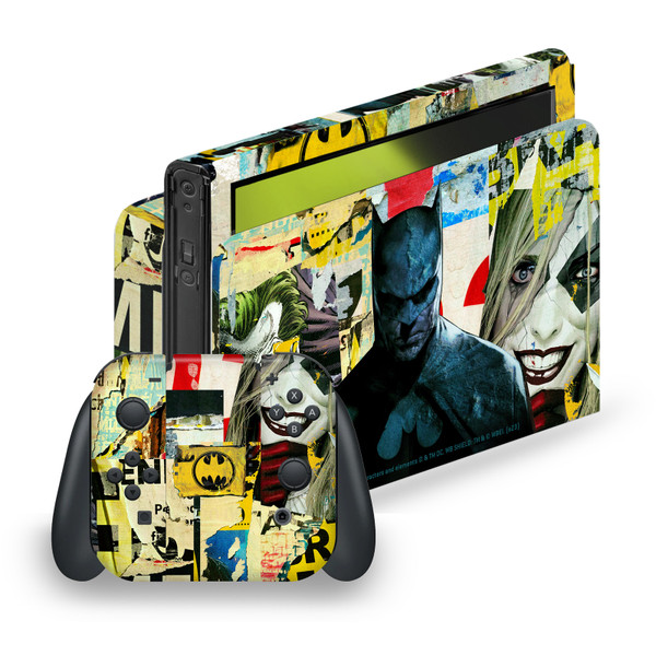 Batman DC Comics Logos And Comic Book Torn Collage Vinyl Sticker Skin Decal Cover for Nintendo Switch OLED