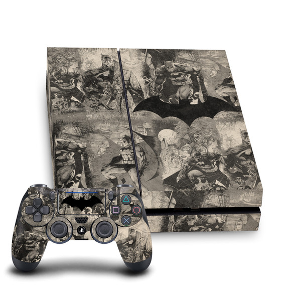 Batman DC Comics Logos And Comic Book Collage Distressed Vinyl Sticker Skin Decal Cover for Sony PS4 Console & Controller