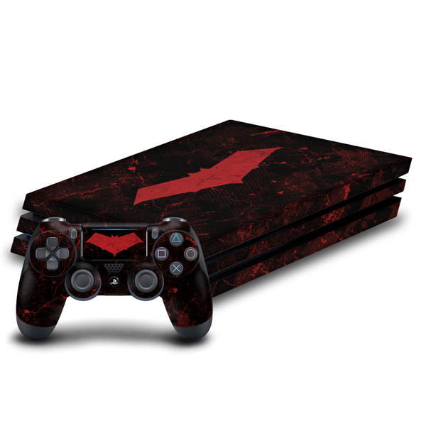 Batman DC Comics Logos And Comic Book Red Hood Vinyl Sticker Skin Decal Cover for Sony PS4 Pro Bundle