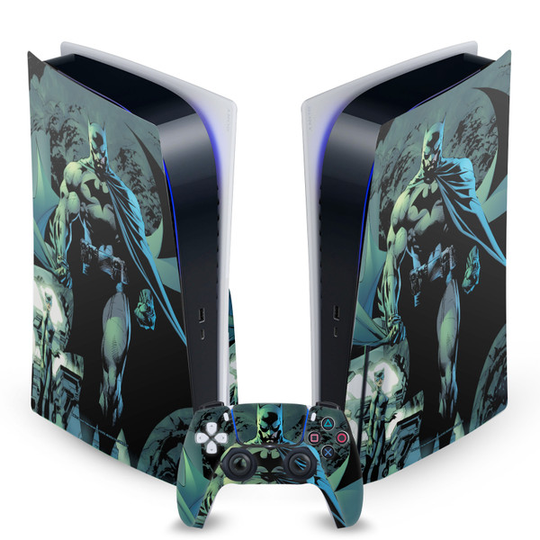 Batman DC Comics Logos And Comic Book Hush Costume Vinyl Sticker Skin Decal Cover for Sony PS5 Disc Edition Bundle